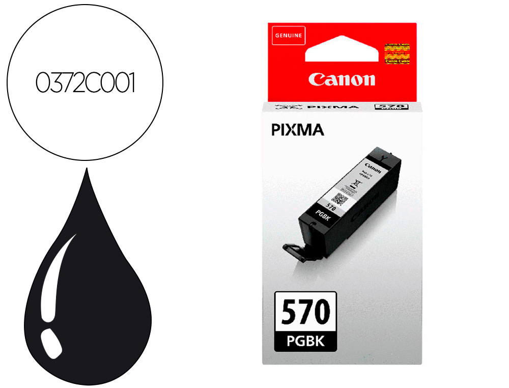 CARTOUCHE CANON JET D'ECNRE PGI-570 BCOULEUR NOIR 15ML