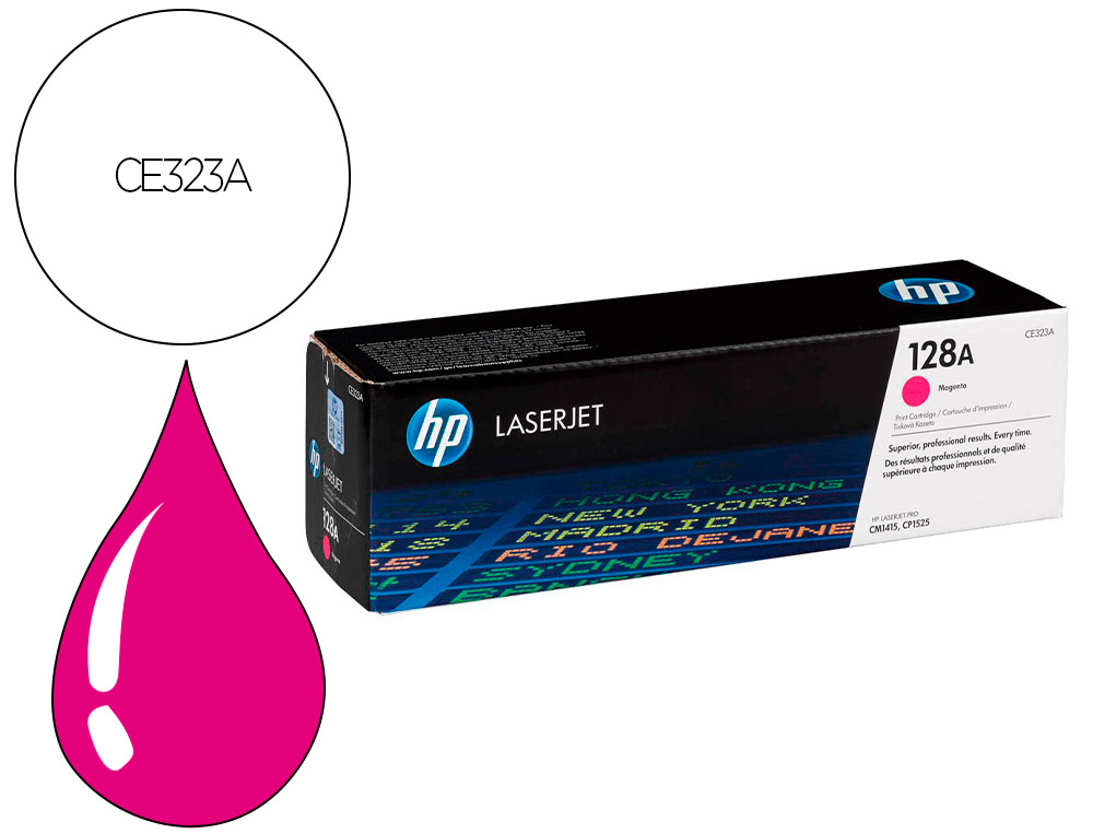 CARTOUCHE HP CE 323A-128A COULEUR MAGENTA 1300 PAG