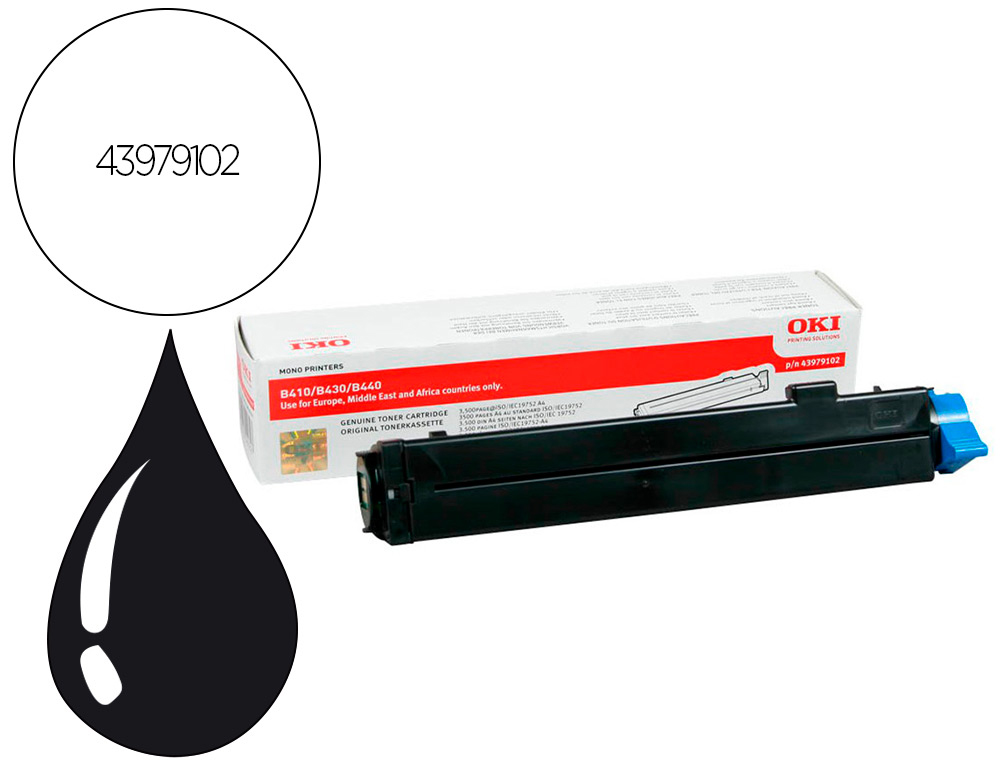TONER OKI B410.B430 COULEUR NOIR 3500 PAG