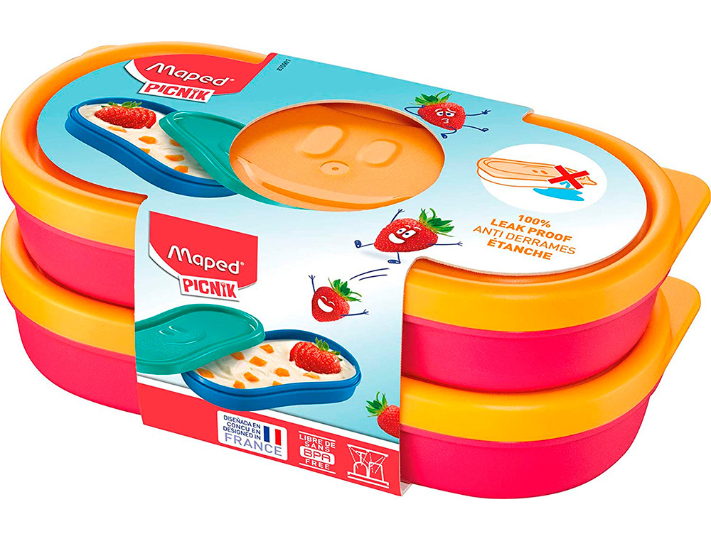 BOITE A ENCAS MAPED FIGURATIVE POUR ENFANT X2     COLORIS ROSE