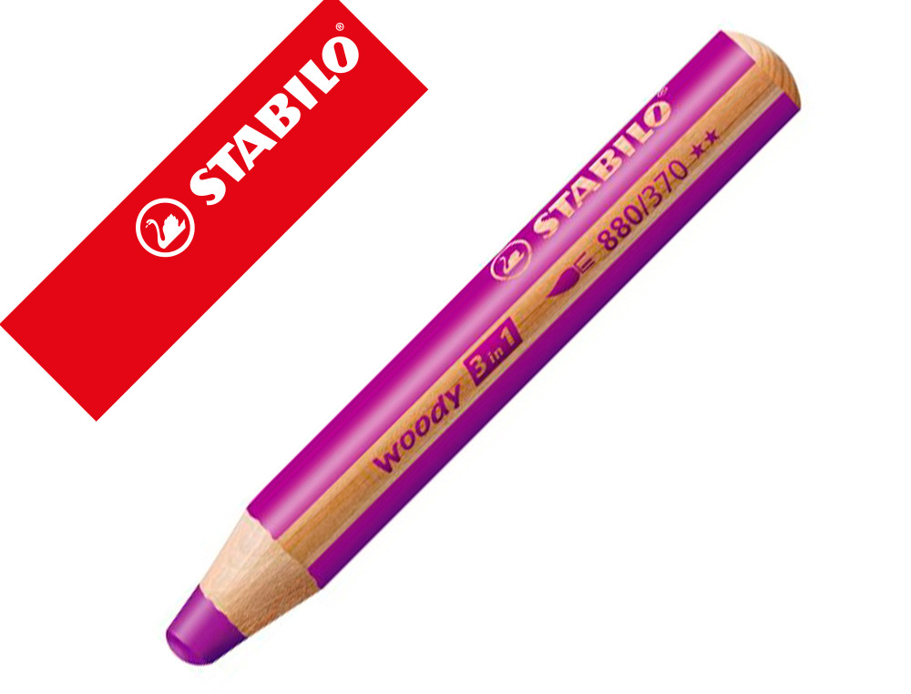 CRAYON MULTI TALENTS STABILO WOODY 3 IN 1 LILAS