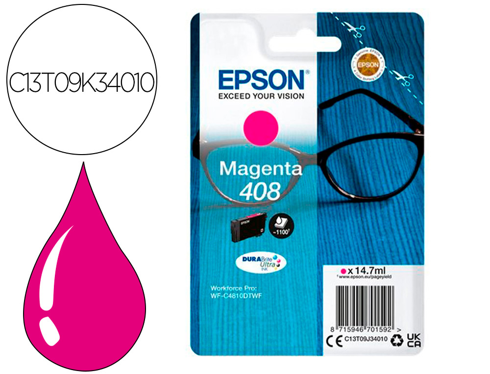 CARTOUCHE EPSON JET D'ENCRE 408XL MAGENTA 1700P