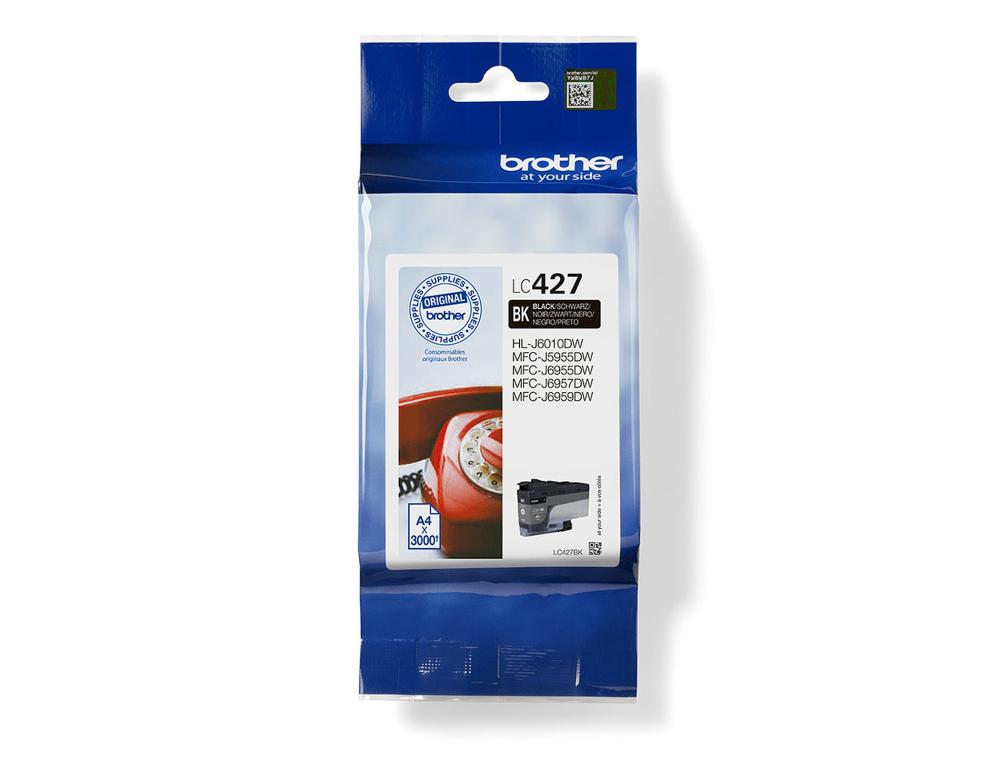 CARTOUCHE JET D'ENCRE BROTHER LC427BK 3000 PAGES COULEUR    NOIR