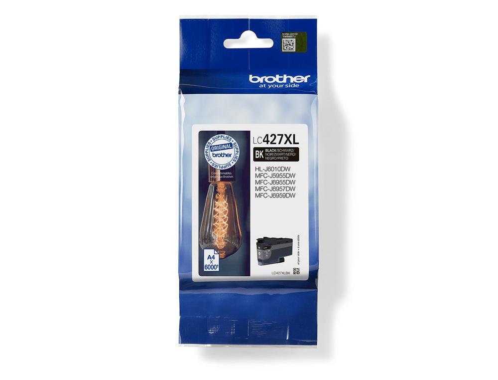 CARTOUCHE JET D'ENCRE BROTHER LC427XLBK 6000 PAGES COULEUR  NOIRE