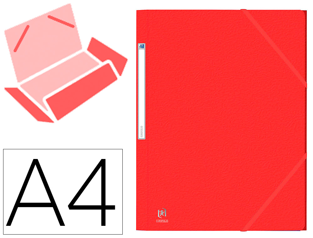 CHEMISE ELASTIQUE 3 RABATS OXFORD EUROFOLIO+ A4 ROUGE