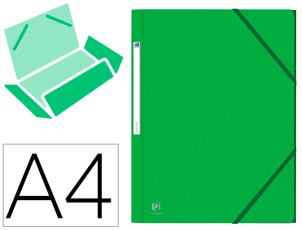 CHEMISE ELASTIQUE 3 RABATS OXFORD EUROFOLIO+ A4 VERT