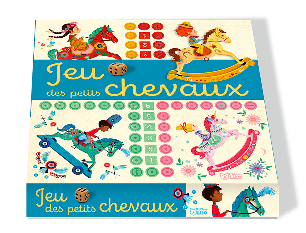JEU DE SOCIETE EDITION LITO JEU DES PETITS CHEVAUX DES 4  ANS