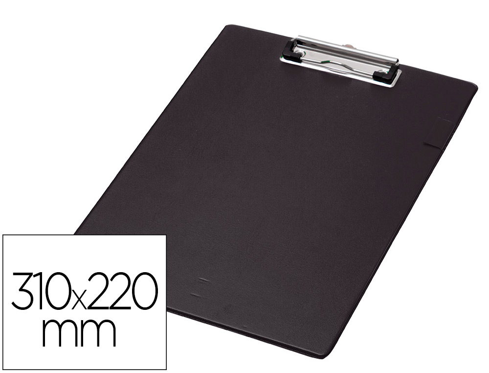 PORTE-BLOC Q-CONNECT CARTON RECOUVERT PVC  PAISSEUR 3MM   PORTE-STYLO 220X310MM COLORIS NOIR