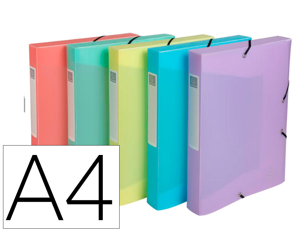 BOITE DE CLASSEMENT EXACOMPTA GAMME CHROMALINE PASTEL       POLYPROPYLENE A4 240X320MM    DOS 40MM.