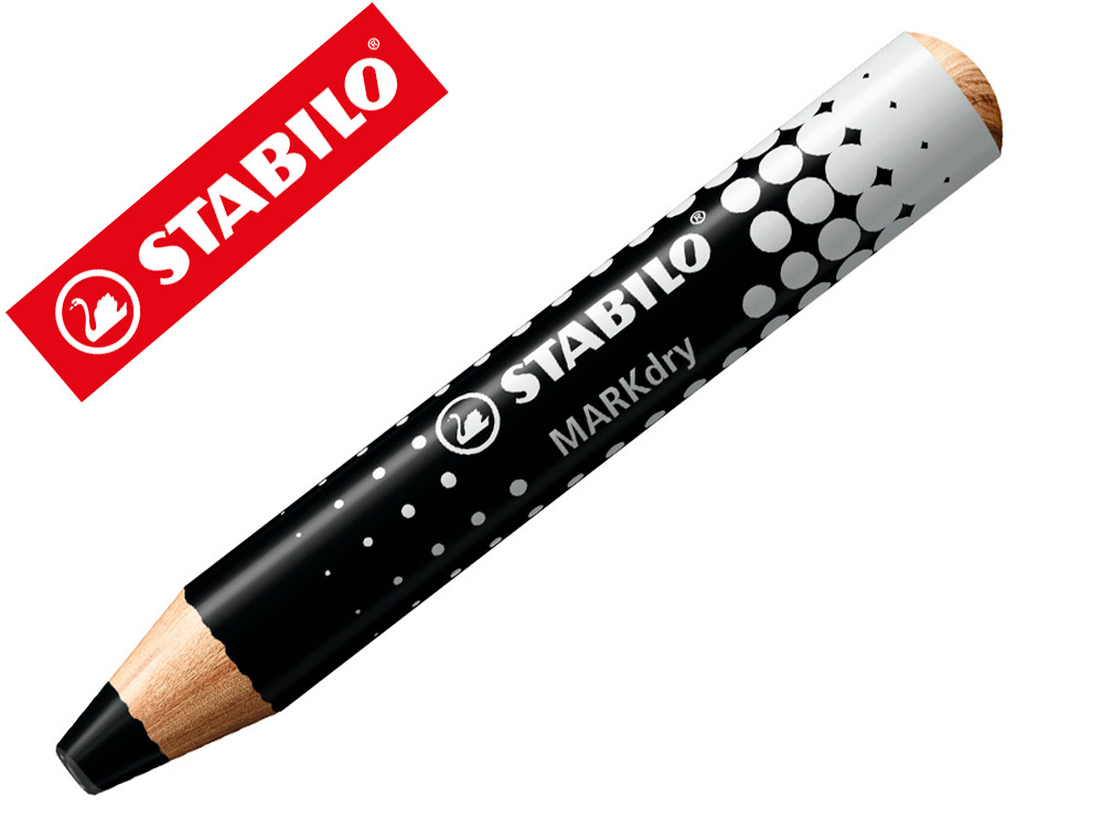 HYPERBURO  CRAYON MARQUEUR STABILO MARKDRY POUR ECRIRE SUR DE TABLEAU  BLANC COLORIS NOIR