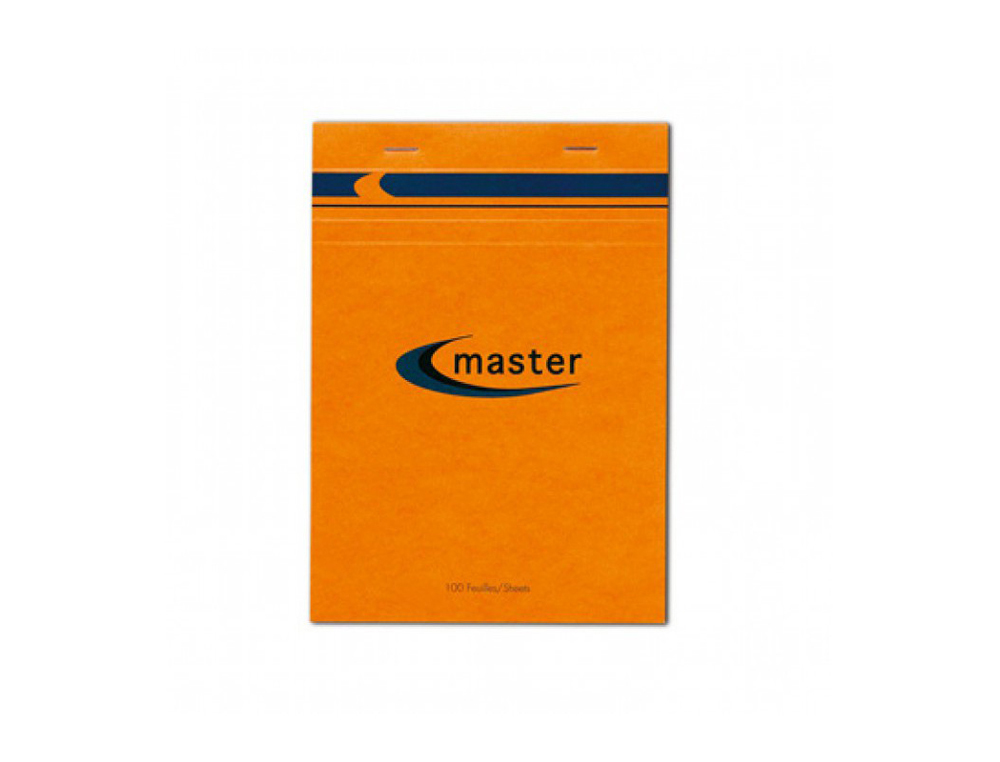 BLOC BUREAU MASTER A6 105X148MM AGRAFE EN-TETE 100F 70GR 5X5 ORANGE
