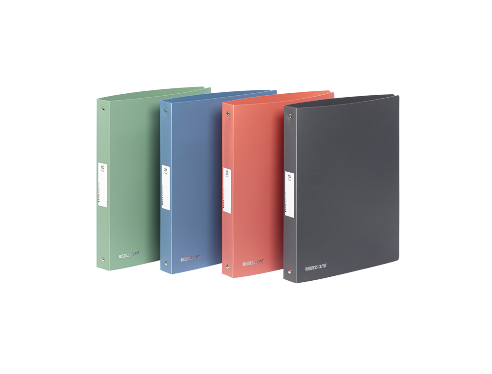 CLASSEUR VIQUEL BUSINESS CLASS POLYPROPYLENE SOUPLE A4 DOS 3,5CM 4 ANNEAUX COLORIS   ALEATOIRE