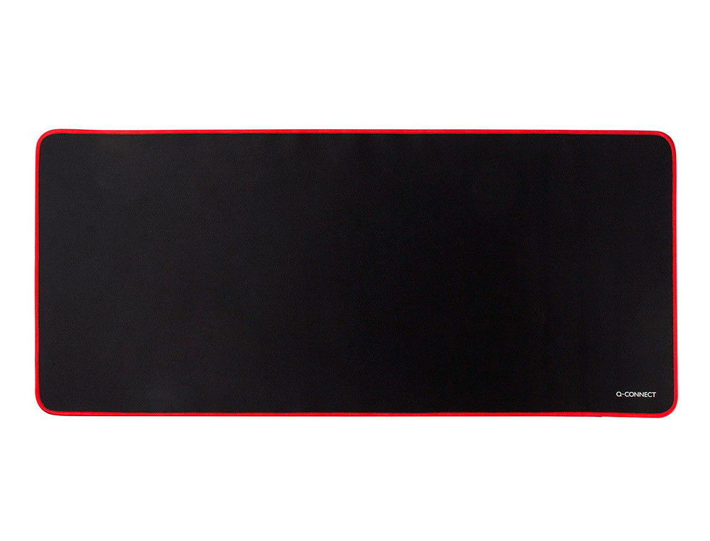 TAPIS SOURIS Q-CONNECT XXL 900X400MM COLORIS NOIR AVEC   BORD ROUGE