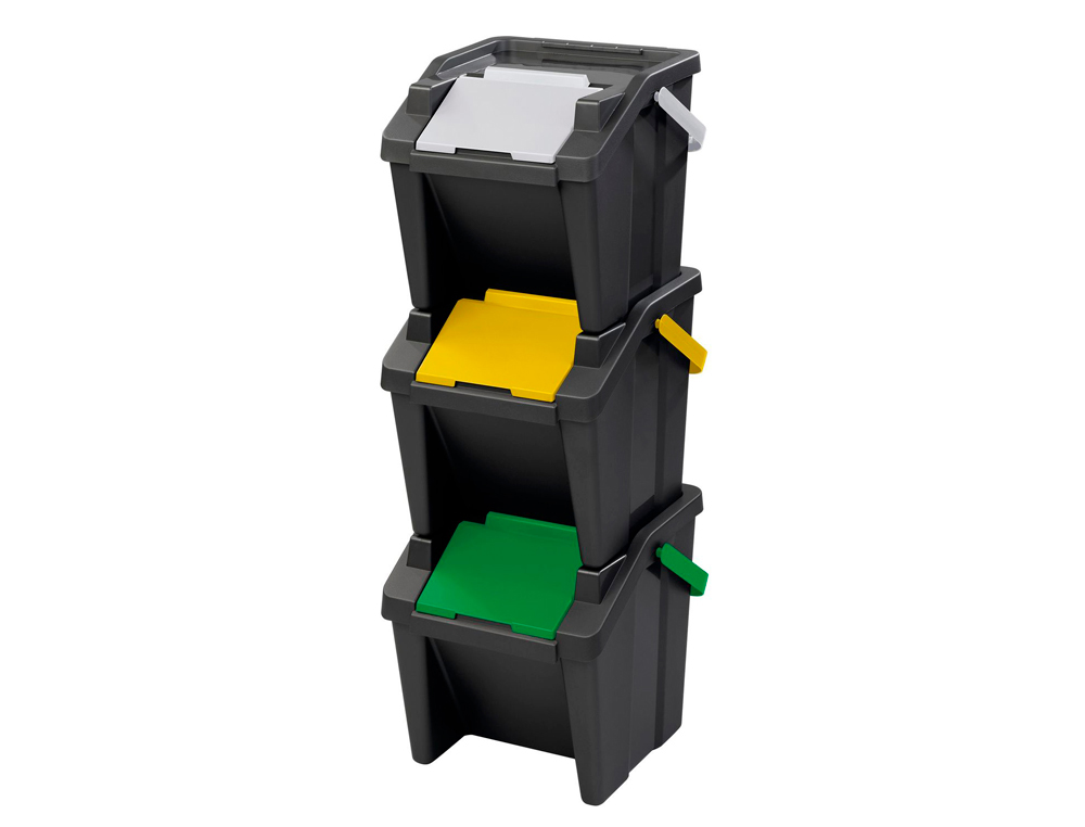 POUBELLE CEP TRI SELECTIF TOWER 30L KIT 3 UNITES