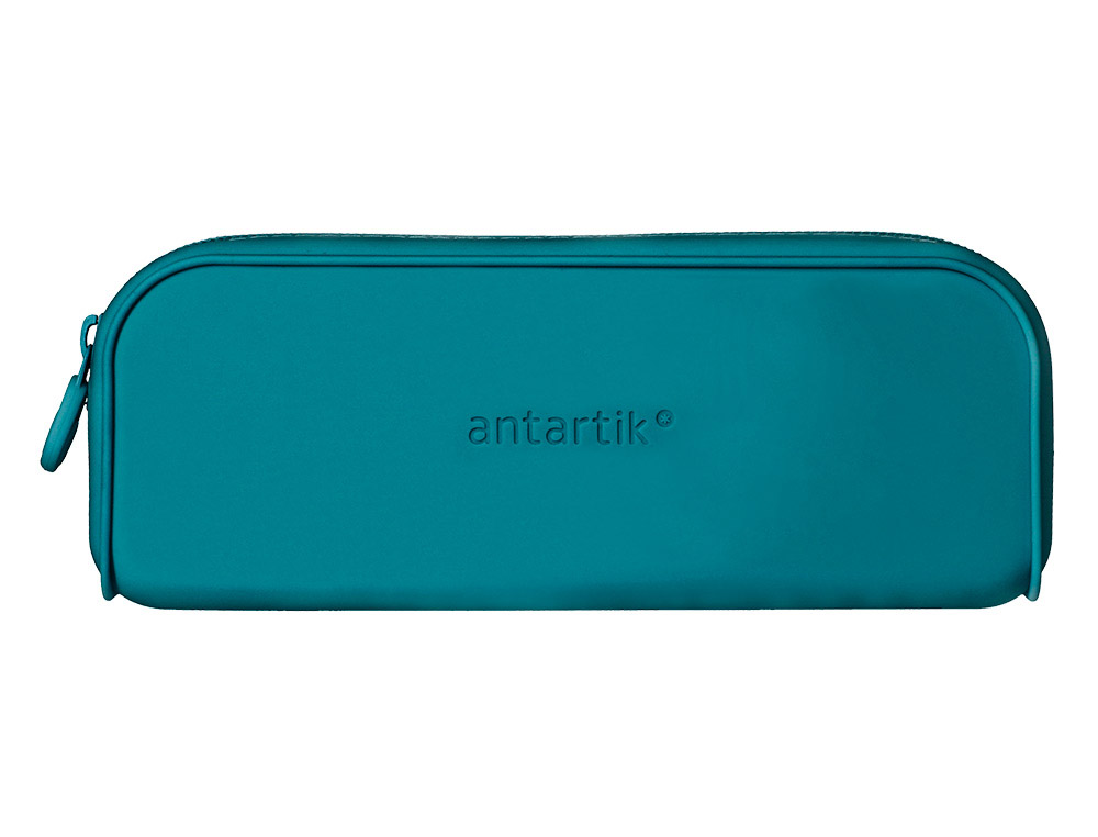 FOURRE-TOUT ANTARTIK RECTANGULAIRE 1 COMPARTIMENT  EN SILICONE MODELE PRISMA     185X50X75MM COLORIS TURQUOISE