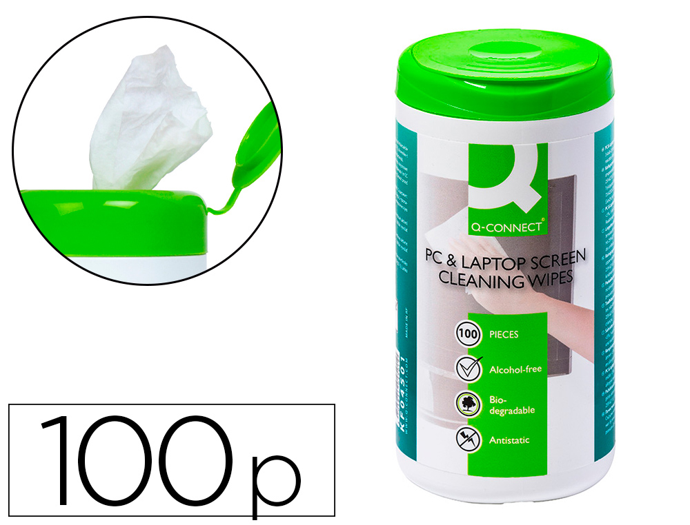 HYPERBURO  LINGETTE ÉCRANS Q-CONNECT BIODÉGRADABLE SANS SOLVANTS