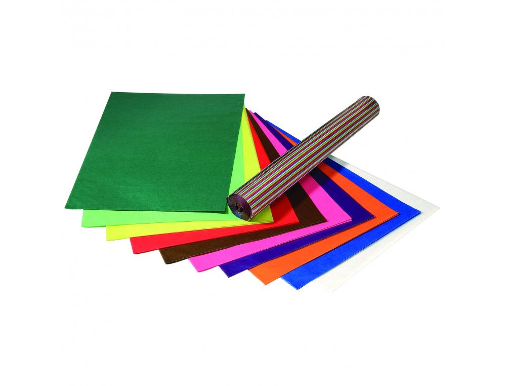 POCHETTE PAPIER VITRAIL FOLIA 50X70 CM 100 FEUILLES COLORIS ASSORTIS