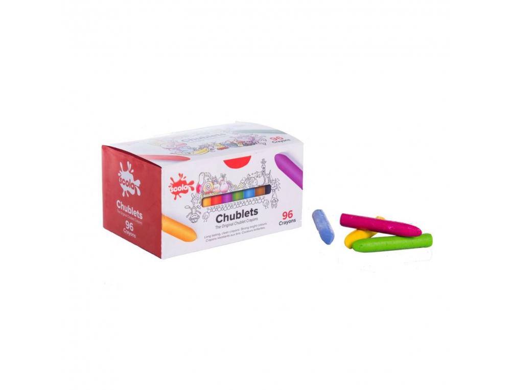 CRAYONS DE CIRE OZ CHUBLETS 57 MM BOITE 96 UNITES 12      COLORIS ASSORTIS