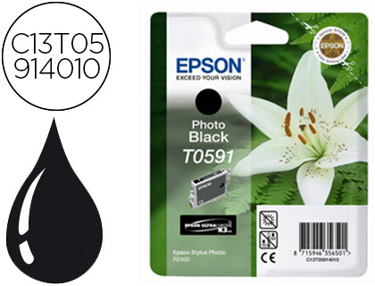 CARTOUCHE EPSON T0591 JET D'ENCRE C13T05914010 COULEUR NOIR 640P