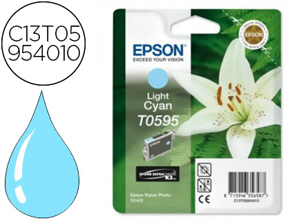 CARTOUCHE EPSON T0595 JET D'ENCRE C13T05954010 COULEUR CYAN CLAIR 520P
