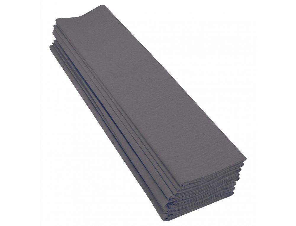 PAPIER CREPON CLAIREFONTAINE STANDARD 0,5X2M CREPAGE 40%   COLORIS GRIS PAQUET 10        FEUILLES