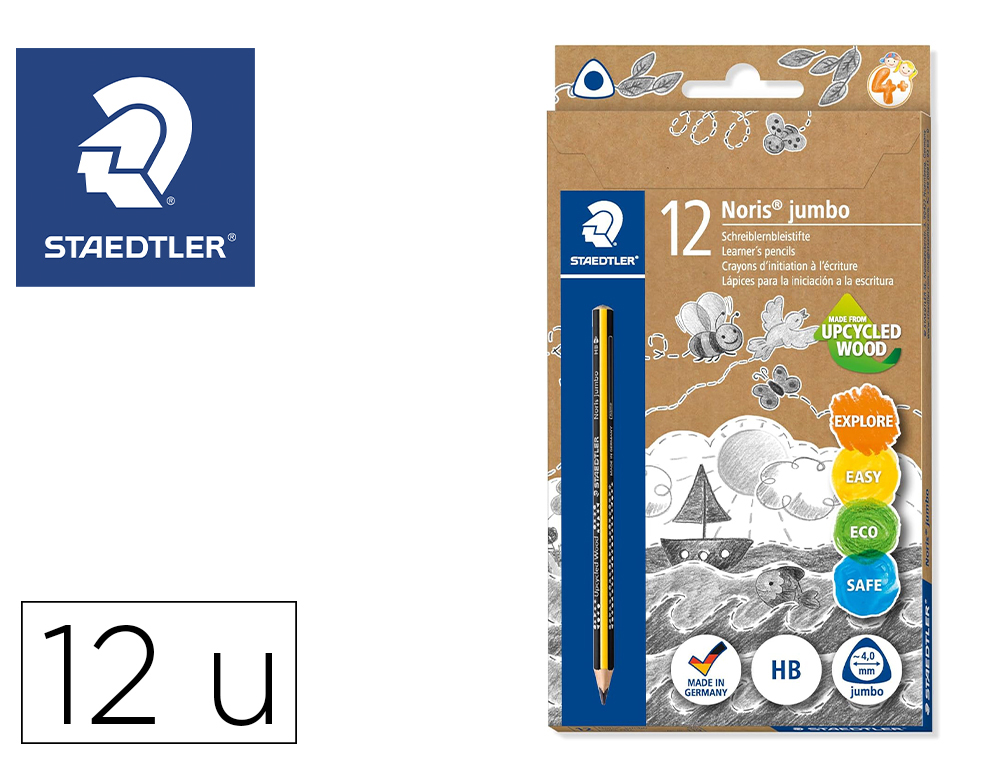 CRAYONS GRAPHITE STAEDTLER NORIS JUMBO 119 HB POCHETTE   DE 12