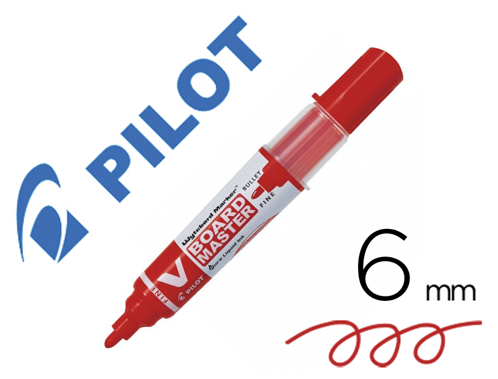 MARQUEUR PILOT V-BOARD MASTER RECYCLE RECHARGEABLE POINTE   FINE 4.50 MM COLORIS ROUGE