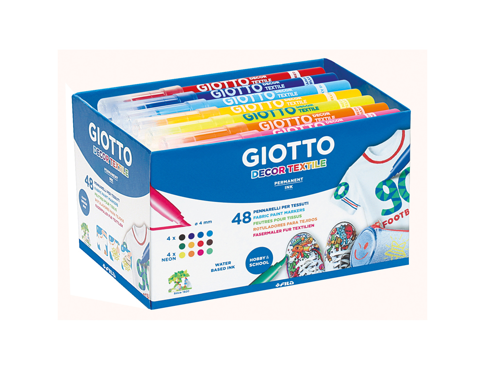 CLASSPACK FEUTRES DECOR TEXTIL GIOTTO COULEURS        PERMANENTES ET LAVABLES       FIXATION AU FER CHAUD 48