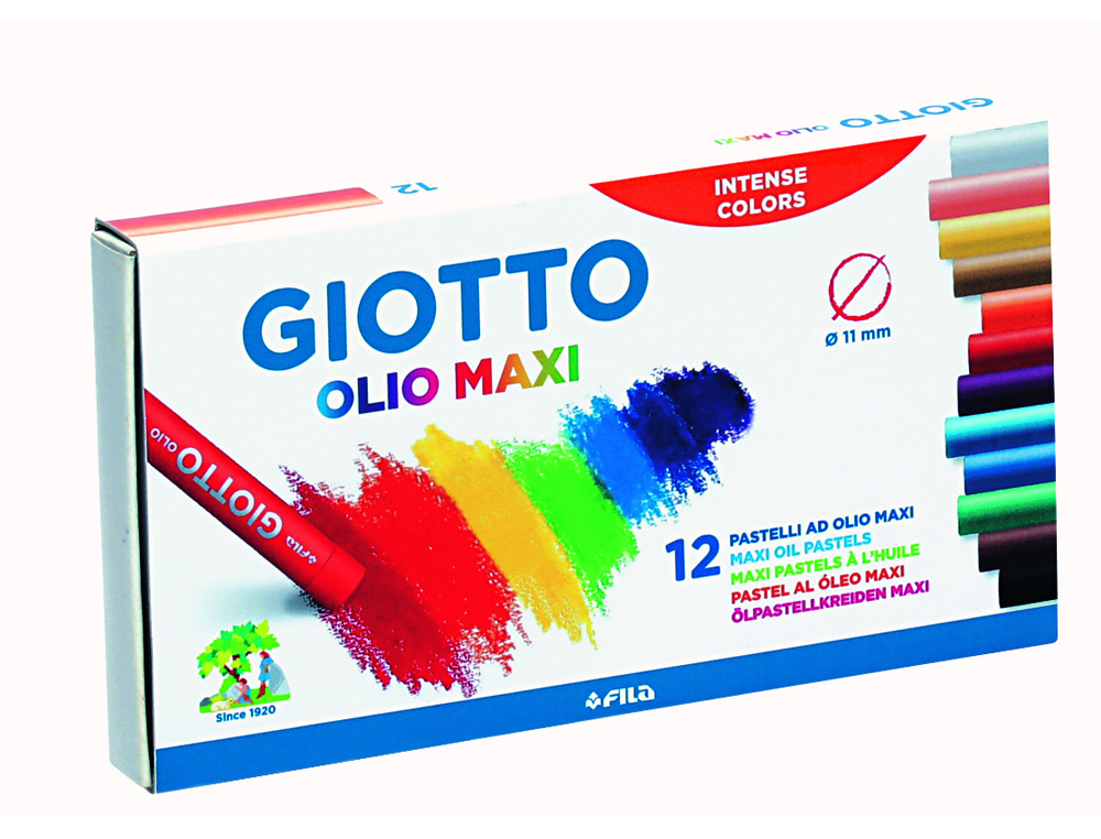 ETUI PASTELS A L HUILE OLIO GIOTTO FORME RONDE 67MM 12    UNITES COLORIS ASSORTIS