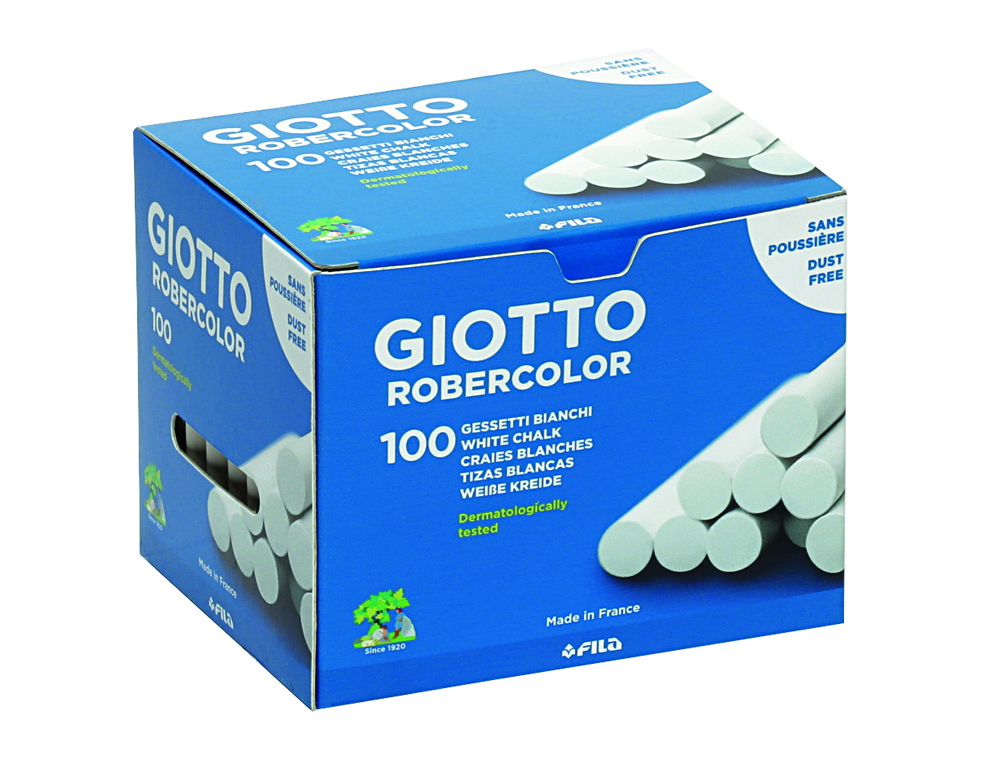 BOITE DE CRAIES STANDARD GIOTTO TABLEAUX ET ARDOISES   100 UNITES COLORIS BLANCHES