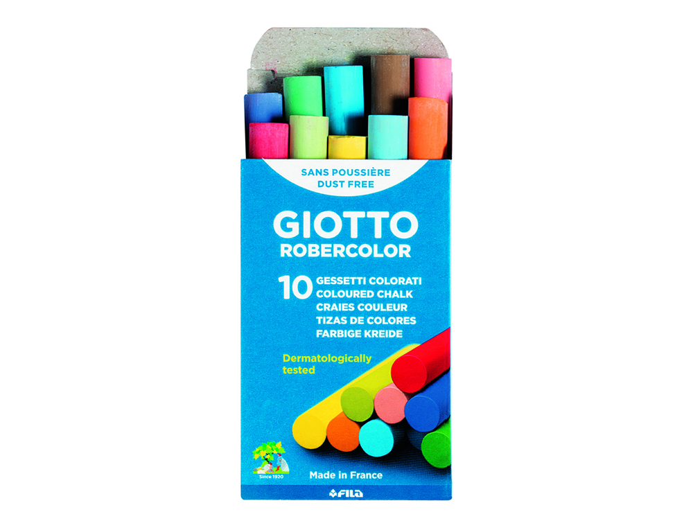 BOITE DE CRAIES STANDARD GIOTTO TABLEAUX ET ARDOISES   10 UNITES COLORIS ASSORTIES