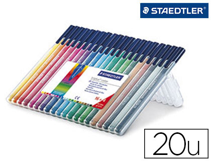 Hyperburo Feutre Coloriage Staedtler Triplus Color Encre Dry Safe Pointe Bloquee Etui Chevalet Couleurs Vives Pochette 20 Unites