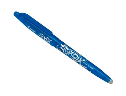 ROLLER PILOT FRIXION BALL ÉCRITURE MOYENNE 0.7MM ENCRE EFFAÇABLE GRIP  PRÉHENSION RECHARGEABLE GOMME SERTIE COLORIS BLEU