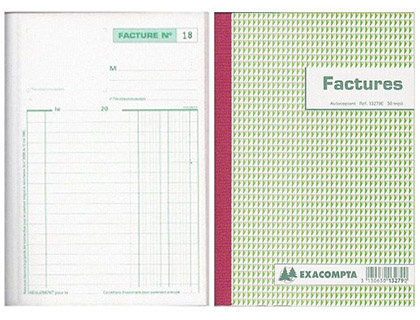 Facturier Auto-Entrepreneur Carnet Exacompta A4