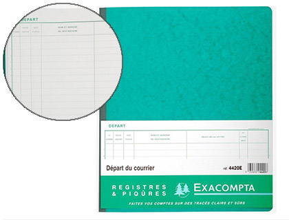 REGISTRE PIQU EXACOMPTA COURRIER DPART 320X270MM 80 PAGES