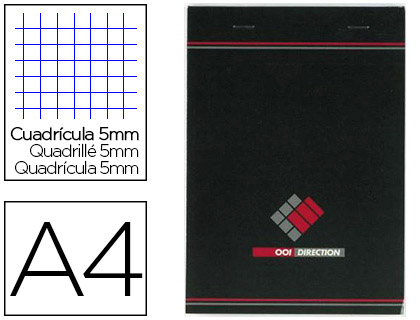 Clairefontaine, Cahier, Spirale, A4, 210 x 297 mm, Quadrillé, 5x5, 100  pages, Petits carreaux, 68142C