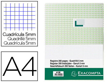 HYPERBURO  REGISTRE STANDARD ELVE PIQUÉ A4 210X297MM RECETTES