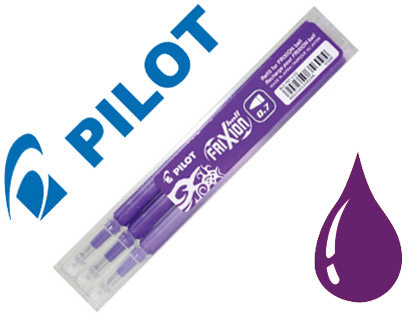 HYPERBURO  ROLLER PILOT FRIXION CLICKER ÉCRITURE MOYENNE 0.35MM ENCRE  EFFAÇABLE GOMME SERTIE GRIP PREHENSION RECHARGEABLE BLEU