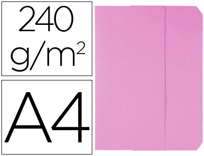 POCHETTE CARTON VIP OXFORD 240G/M2 320X240MM CAPACITE    30MM DOCUMENT A4 210X297MM    RABAT FERMETURE ROSE CLAIR