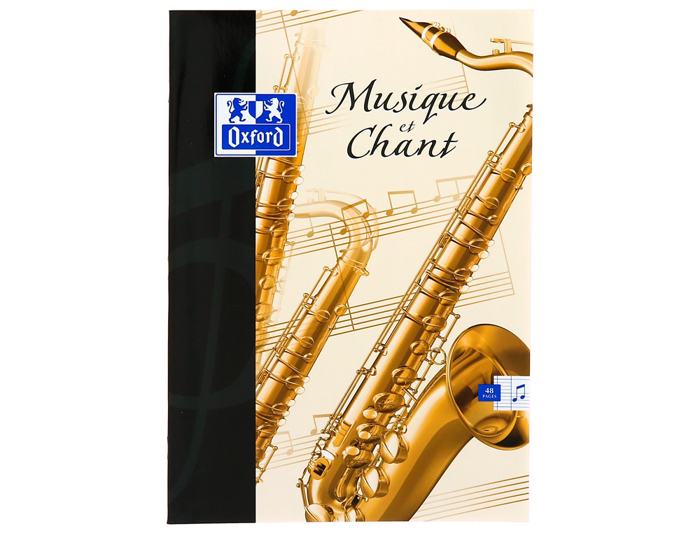 CAHIER MUSIQUE CHANT PIQU OXFORD COUVERTURE PELLICULE LAVABLE A4 21X29,7CM 90G 24 PAGES SYS 24 PAGES MUSIQUE