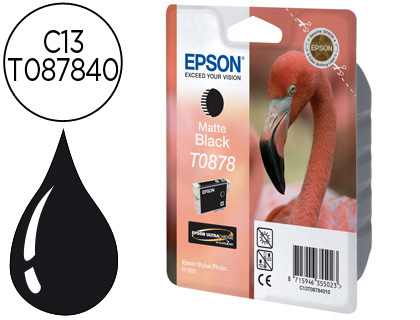 CARTOUCHE EPSON T0878 JET D'ENCRE C13T08784010 COULEUR NOIR MAT 520P