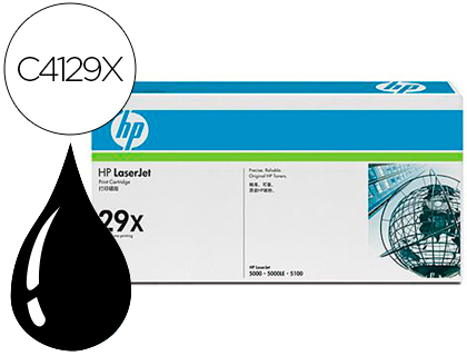 TONER LASER HP 29X C4129X POUR LASERJET 5000/5100 COULEUR NOIR HAUTE CAPACIT 10000P