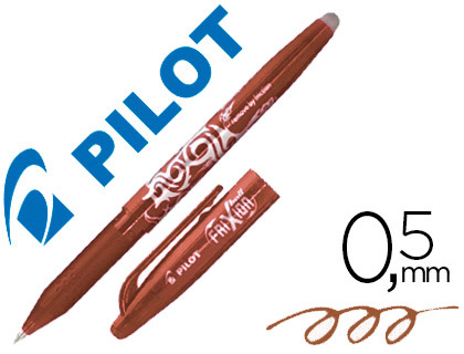 ROLLER PILOT FRIXION BALL CRITURE MOYENNE 0.5MM ENCRE EFFAABLE GRIP PRHENSION RECHARGEABLE GOMME SERTIE MARRON