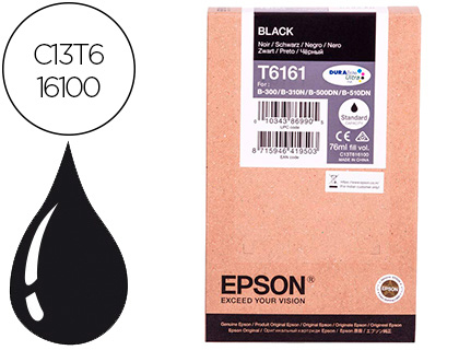 CARTOUCHE EPSON T6161 JET D'ENCRE C13T616100 COULEUR NOIR 3000P
