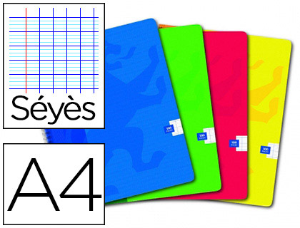 CAHIER OXFORD OPENFLEX RELIURE INTGRALE COUVERTURE POLYPROPYLNE TRANSPARENT A4 21X29,7CM 180 PAGES SYS PAGE DE GARDE