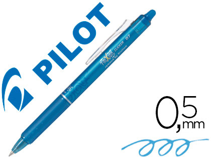ROLLER PILOT FRIXION CLICKER CRITURE MOYENNE 0.35MM ENCRE EFFAABLE GOMME SERTIE GRIP PREHENSION RECHARGEABLE TURQUOISE