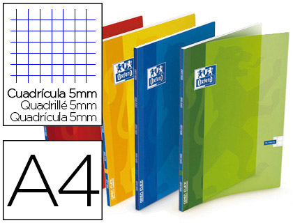 CAHIER PIQU OXFORD OPENFLEX COUVERTURE POLYPROPYLNE TRANSPARENTE RAINURE A4 21X29,7CM 96 PAGES 5X5MM PAGE DE GARDE