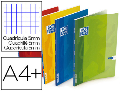 CAHIER PIQU OXFORD OPENFLEX COUVERTURE POLYPROPYLNE TRANSPARENTE RAINURE A4+ 24X32CM 96 PAGES 5X5MM PAGE DE GARDE