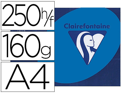PAPIER COULEUR CLAIREFONTAINE TROPHE MULTIFONCTION A4 160G/M2 COULEURS INTENSES BLEU TURQUOISE PAQUET 250 FEUILLES