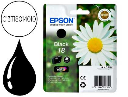 CARTOUCHE EPSON T1801 JET D'ENCRE C13T18014010 COULEUR NOIR 180P